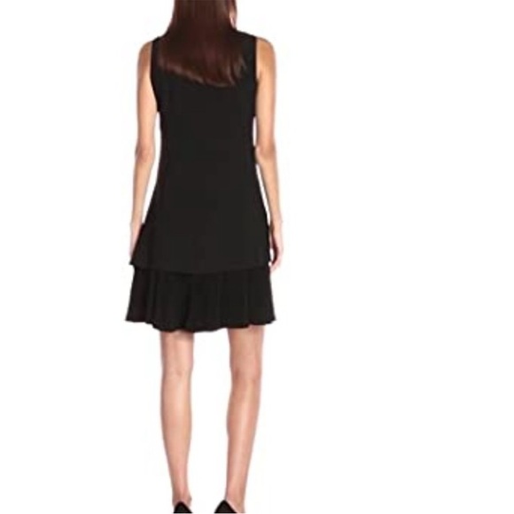 Theory Black Malkan P Winslow Layered Pleated Skirt Dress Size 4 - Picture 5 of 9